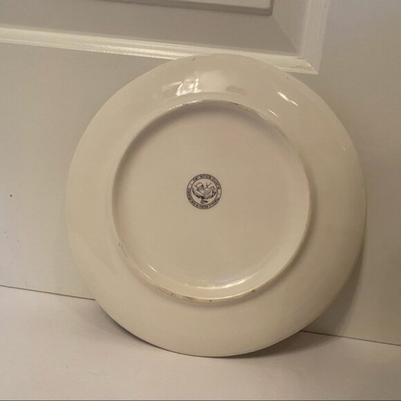 CERAMICA CUORE PLATE PLATTER ITALIAN POTTERY WHITE ORANGE PUMPKIN LEAVES HOME - Picture 10 of 14